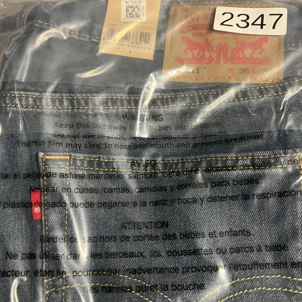 Levi's 511 Slim Jeans Mens 36x30 Medium Wash Stretch Denim 04511-1163